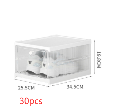 No Installation Flip Plastic Foldable Transparent Shoe Box - Xanfro