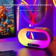 Veilleuse LED multifonction 3 en 1, contrôle par application, lampe de bureau d'ambiance RGB, chargeur sans fil intelligent multifonctionnel, réveil