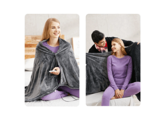 Winter Flannel Heated Blanket Cold Protection Body Warmer Usb Heated Warm Shawl Electric Heated Plush Blanket - Xanfro