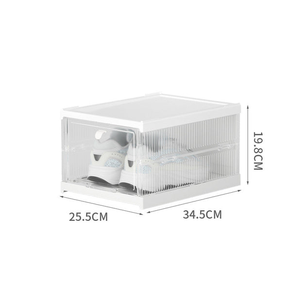 No Installation Flip Plastic Foldable Transparent Shoe Box - Xanfro