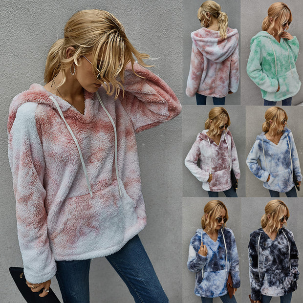 Women's Winter New Products Fashion Tie-Dye Hooded Thick Sweater Women - Xanfro