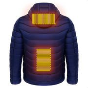 Men Heated Puffer Jacket Electric Heating Coat Insulated Hood Windbreaker 9Heat Zones - Xanfro