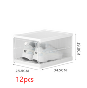 No Installation Flip Plastic Foldable Transparent Shoe Box - Xanfro