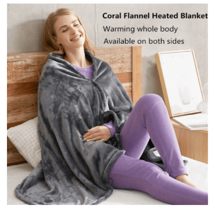 Winter Flannel Heated Blanket Cold Protection Body Warmer Usb Heated Warm Shawl Electric Heated Plush Blanket - Xanfro