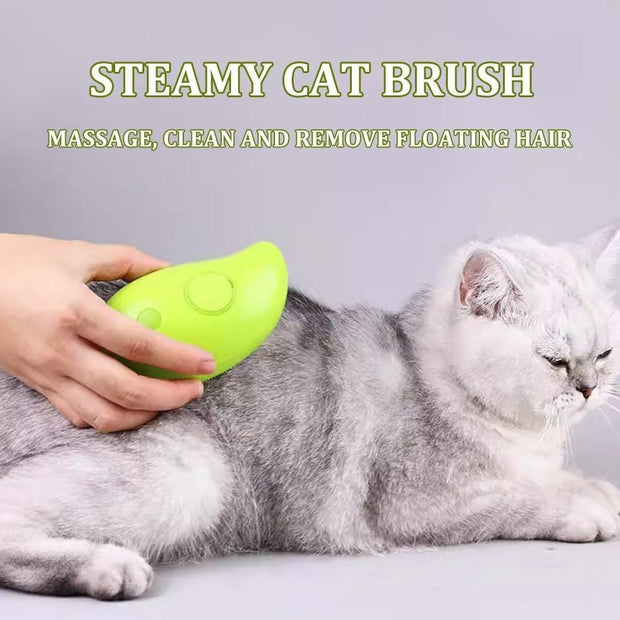 3 In 1 Cat Steam Brush Dogs And Cats Pet Electric Spray Massage Comb Brush For Massage Pet Grooming Cat Hair Brush For Removing - Xanfro