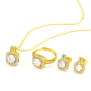 Fashion Jewelry Three-piece Fashion Micro Inlaid Zircon Suit Earrings For Women - Xanfro