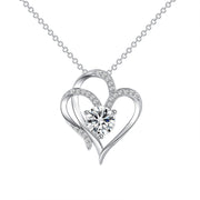 Zircon Double Love Necklace With Rhinestones Ins Personalized Heart-shaped Necklace Clavicle Chain Jewelry For Women Valentine's Day - Xanfro