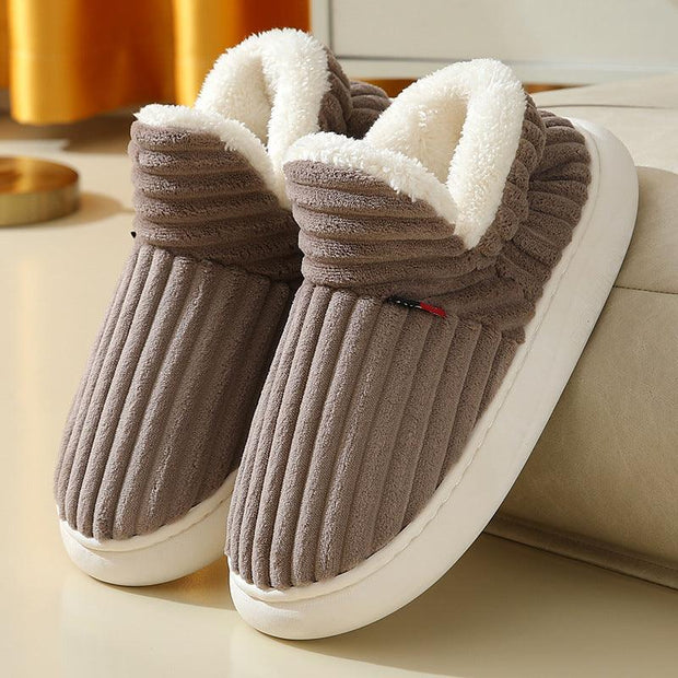 Full Heel Wrap Cotton Shoes Fleece Lined Platform - Xanfro